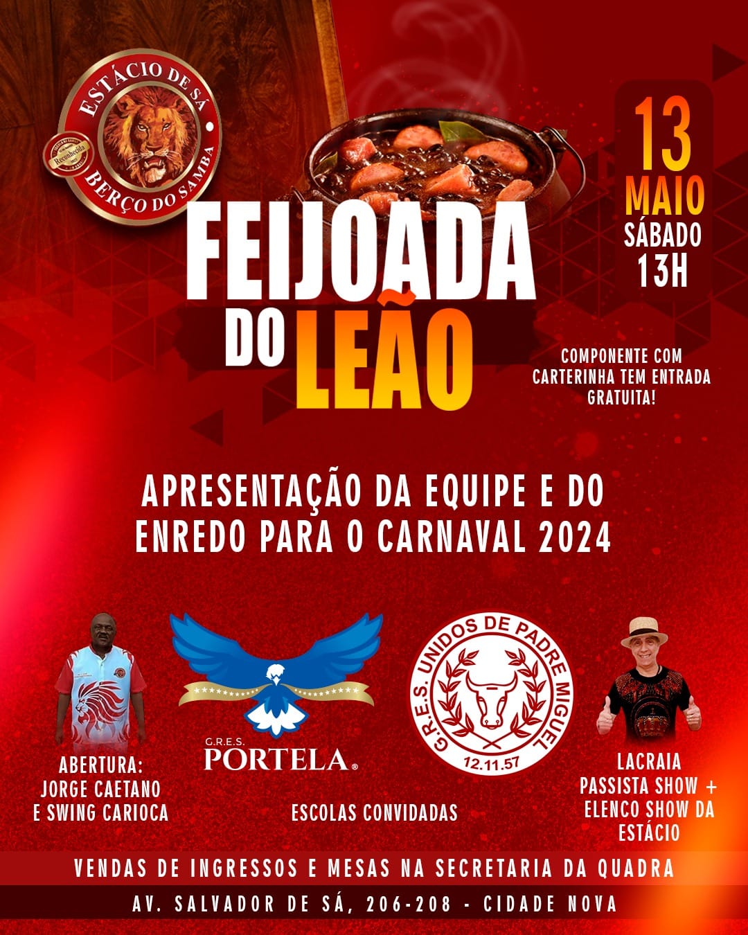Bateria da Portela será uma das atrações do 1º Fest Rio Judaico - G.R.E.S.  Portela